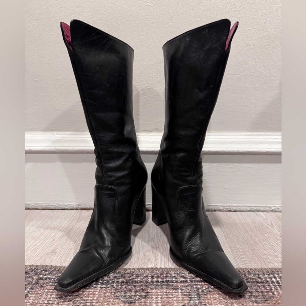 Cafenoir Black Italian Leather Women's Boots, size - Picture 2 of 10